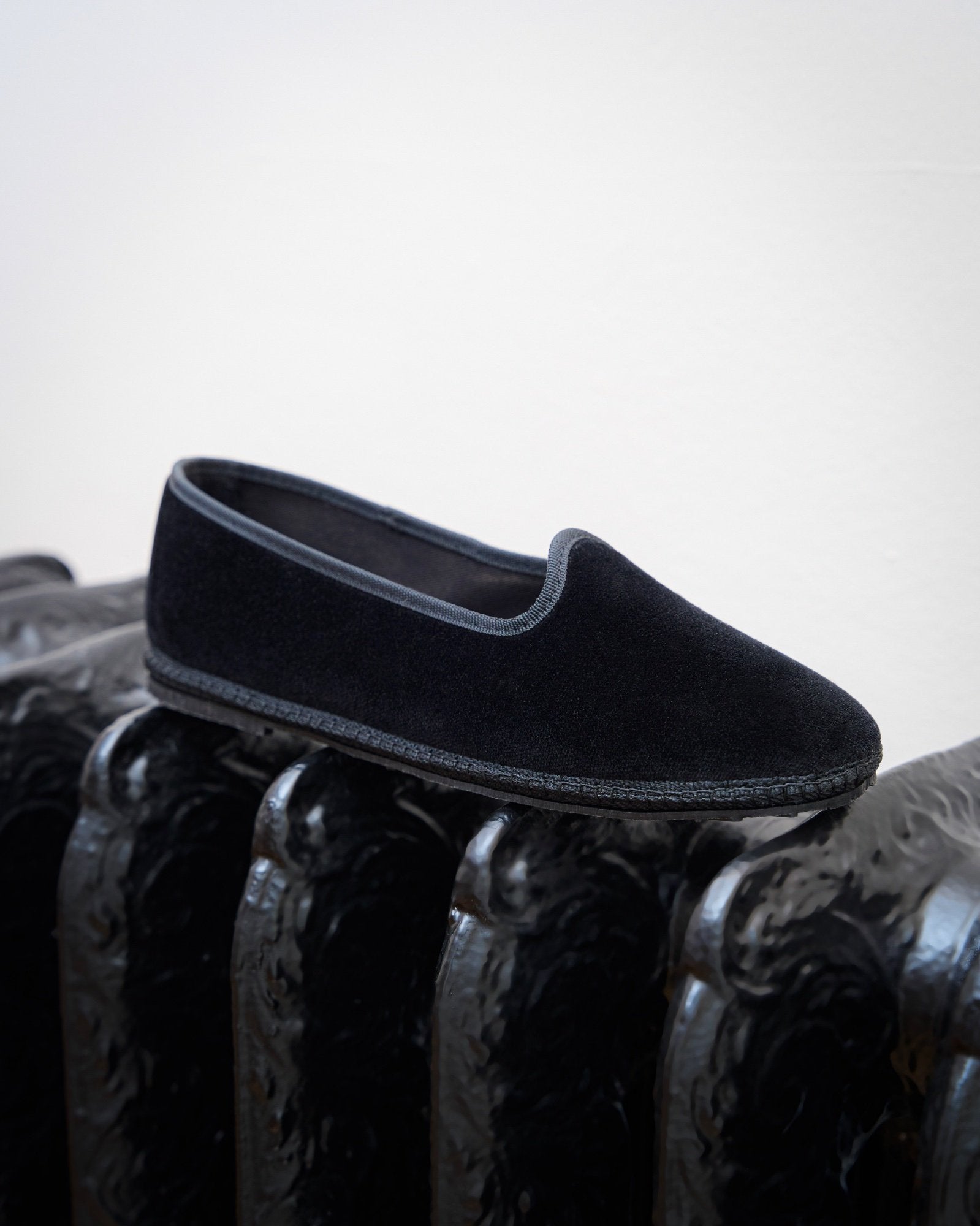 LA TRANQUILLINA furlane nero black velvet loafers handmade Italy