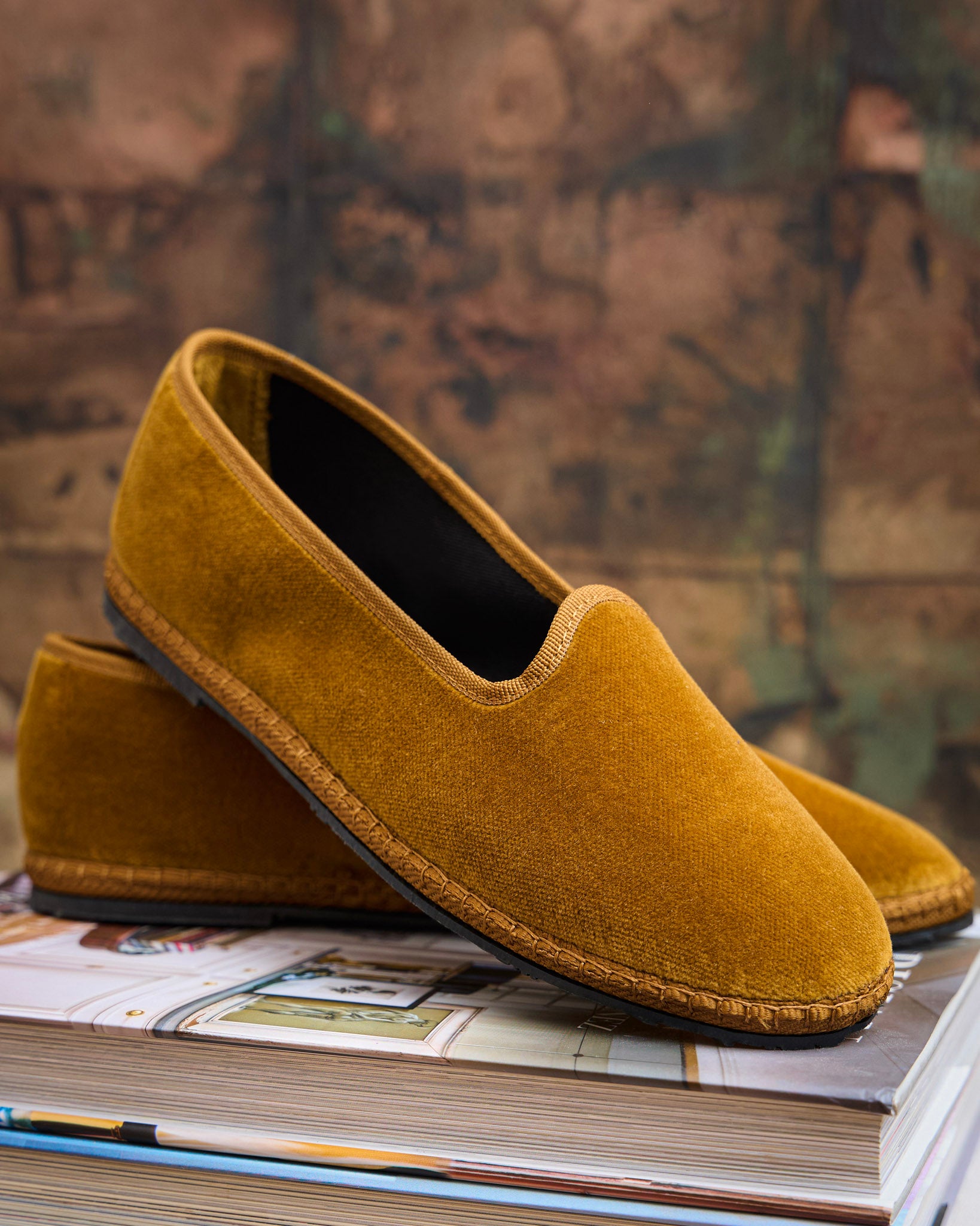 LA TRANQUILLINA Round Toe furlane Venetian velvet loafers brown handmade in Italy