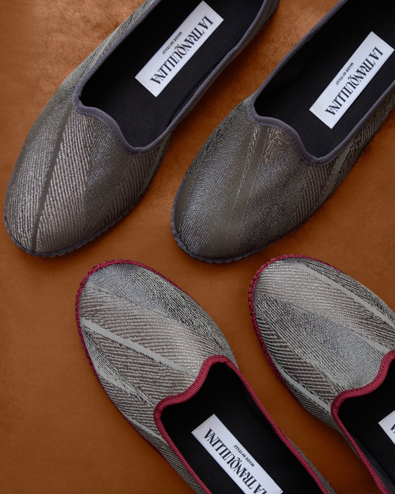 LA TRANQUILLINA friulane, furlane, Venetian slippers in Rubelli fabric handmade in Italy