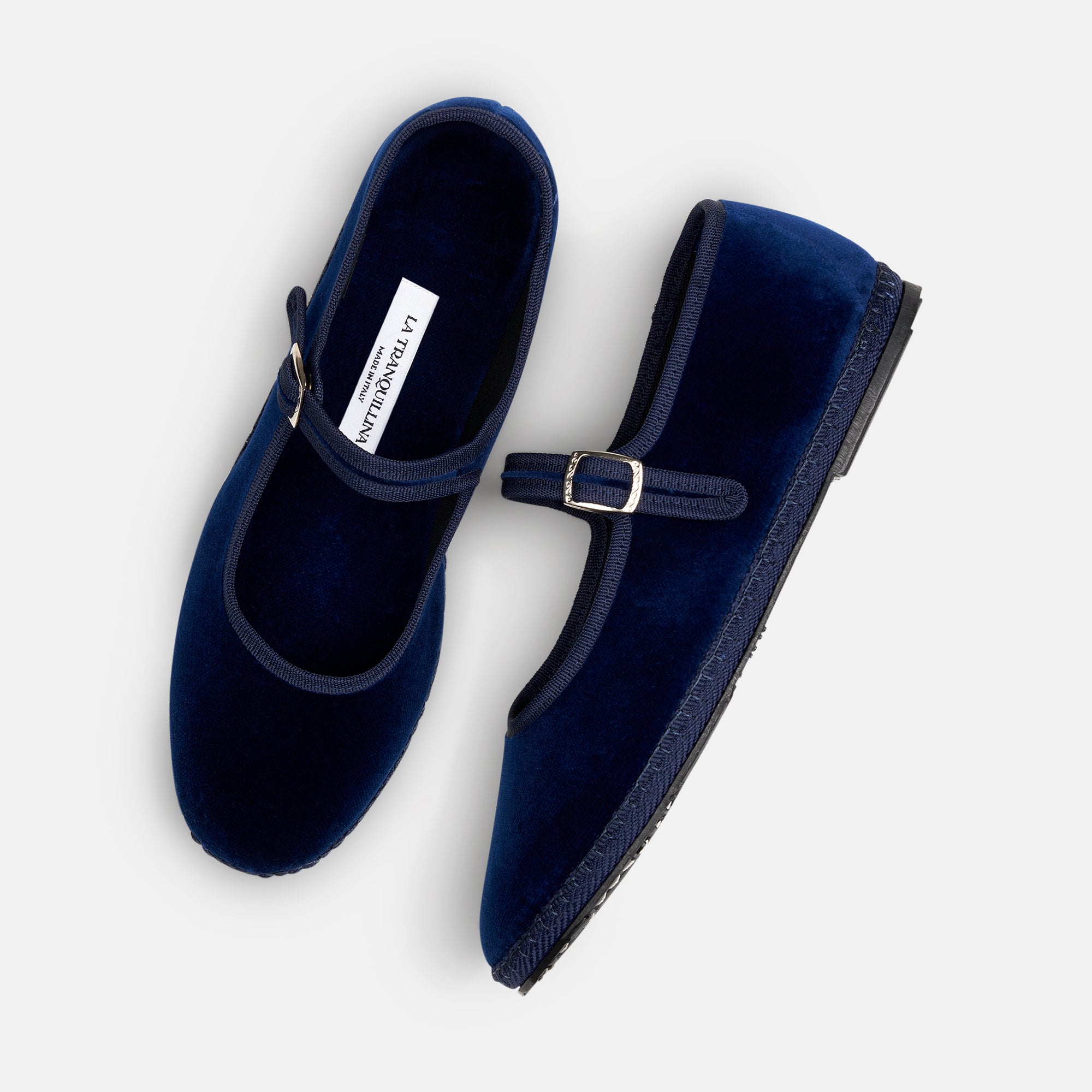 Siena Friulane Mary Jane Flat Pumps Blu Notte