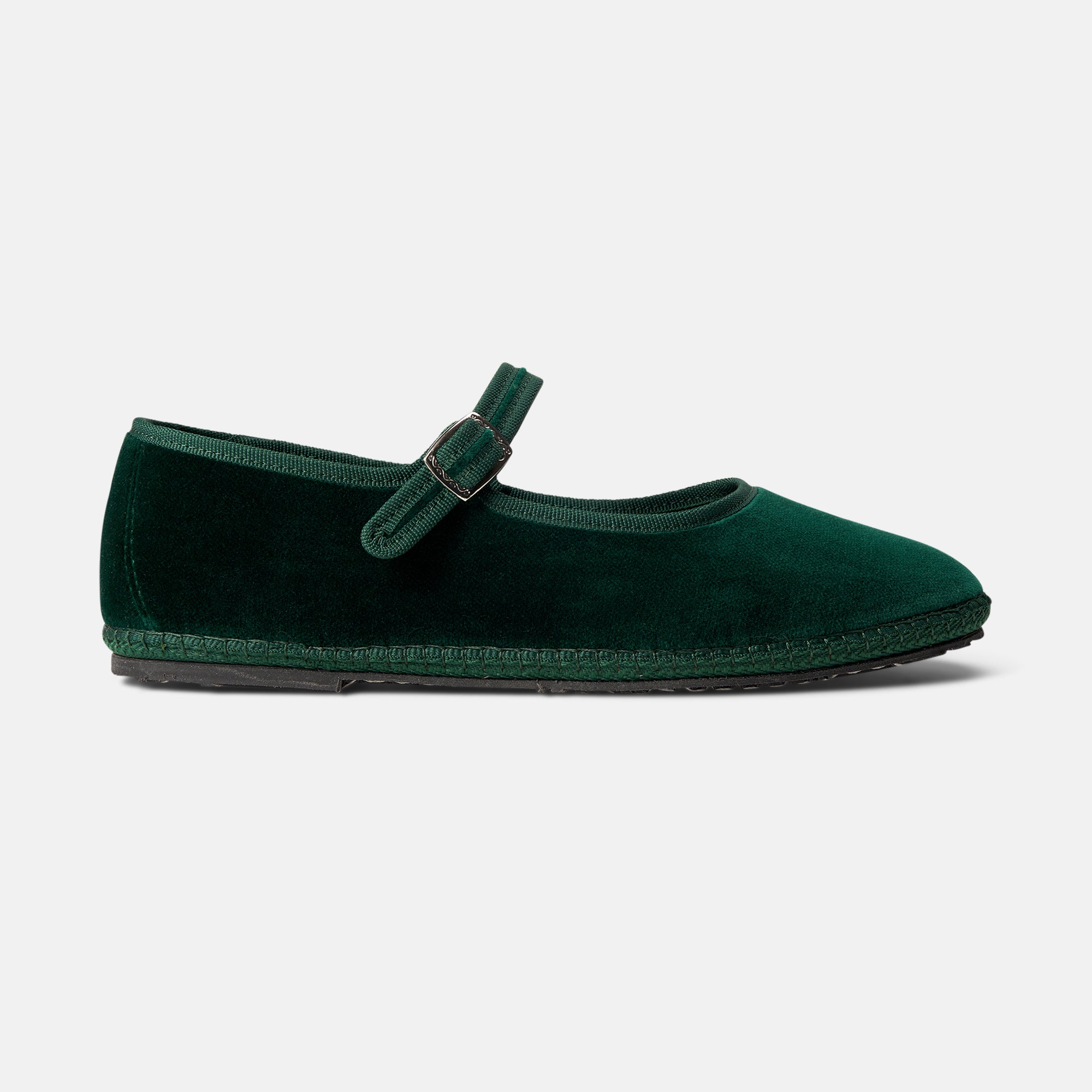 La Tranquillina Velvet Mary Janes Friulane Verde LA TRANQUILLINA